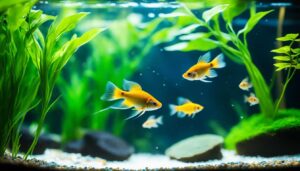 Molly fish feeding